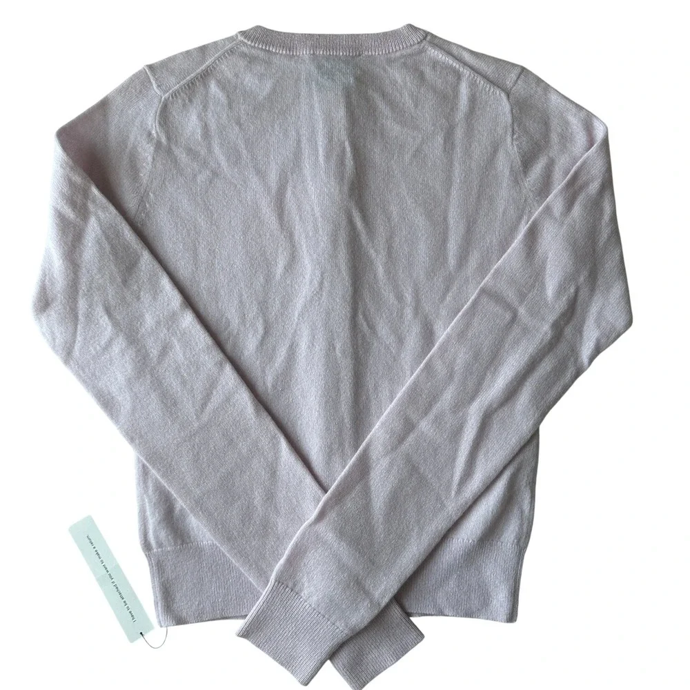 NWT Reformation Farren Cashmere Crew Cardigan Sweater | Foxglove Pale Pink S - Picture 4 of 10